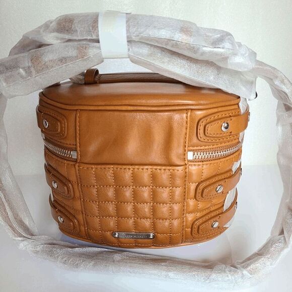 NWT REBECCA MINKOFF Hitch Hiker Oblong Moto Caramel Crossbody Handbag MSRP $398 - Picture 9 of 16